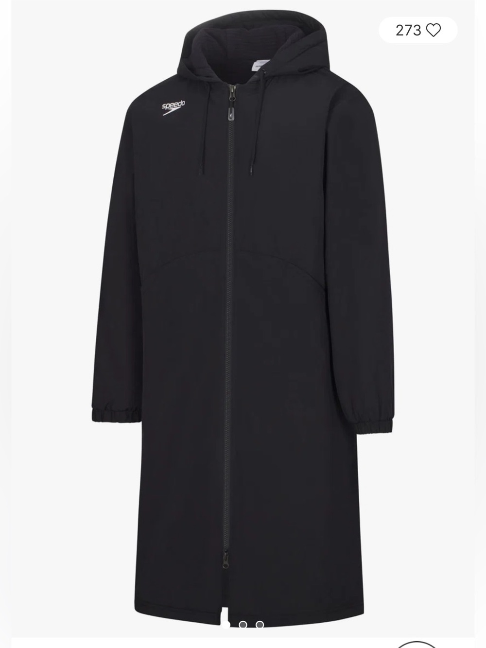 Speedo Men's Black Unisex Team 2.0 Swim Parka